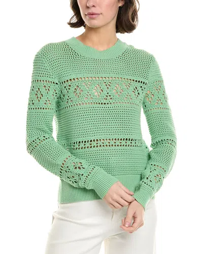 27 Miles Malibu Crochet Sweater In Green