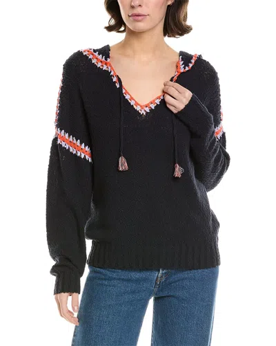 27 Miles Malibu Crochet Trim Hoodie In Blue