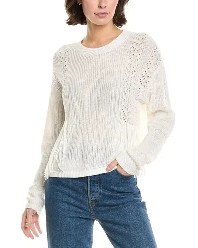 27 Miles Malibu Front Fringe Sweater In White