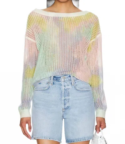 27 Miles Malibu Gwen Tie-dye Cashmere Blend Sweater In Cotton Candy In Pink