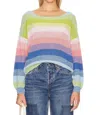 27 Miles Malibu Jersey Cinzia Knit Sweater In Rainbow In Blue