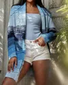 27 Miles Malibu Lumi Open Fringed Cardigan In Nightfall In Multi