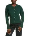 27 Miles Malibu Pearl Button Cashmere-blend Cardigan In Green