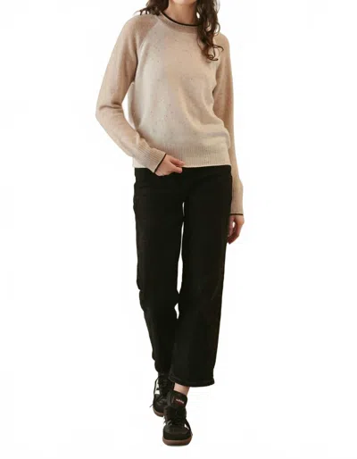 27 Miles Malibu Proctor Cashmere Pullover Sweater In Coconut/oatmeal/espresso In Brown
