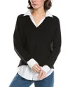 27 Miles Malibu Relaxed Fit Twofer Sweater In Black