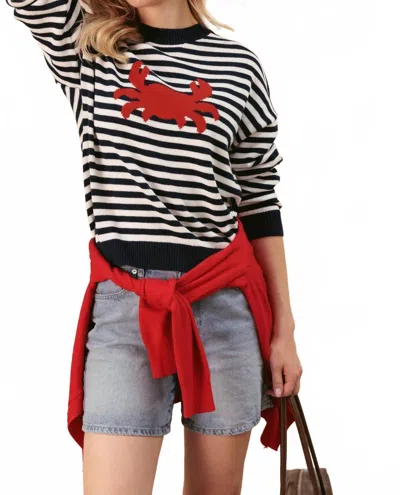 27 Miles Malibu Sonja Sweater In Cloud/navy In Black