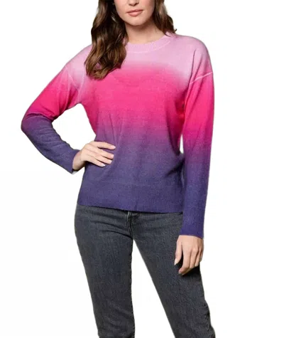 27 Miles Malibu Tait Ombre Cashmere Sweater In Twilight In Pink