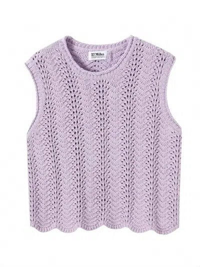 27 Miles Malibu Women's Anora Crochet Sweater Vest In Indigo Purple