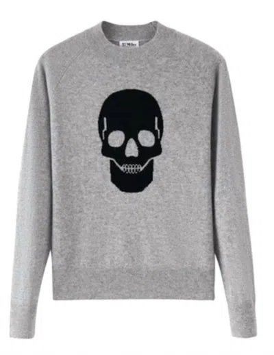 27 Miles Malibu Women's Jesibel Skull Sweater In Heather In Grey