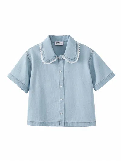 27 Miles Malibu Women's Lainie Short Sleeve Denim Shirt In Light Denim In Blue
