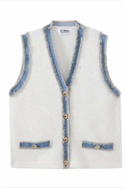 27 Miles Malibu Women's Phaedra Vest In Cloud/denim In White