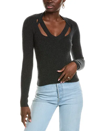 27 MILES MALIBU WOMENS BRAIDED WOOL & CASHMERE-BLEND SWEATER, XS, BLACK