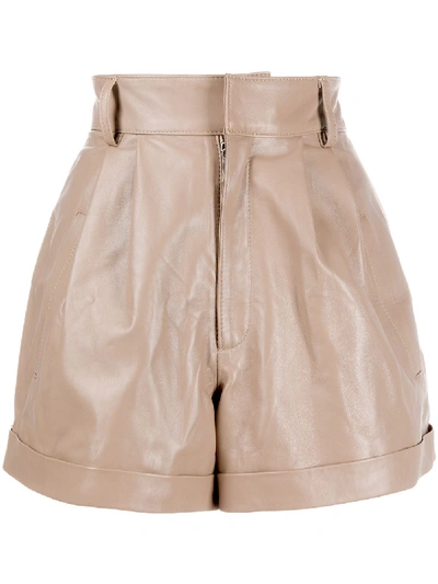 Manokhi Jett High-waisted Shorts In Neutrals
