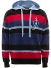 JW ANDERSON STRIPED LOGO HOODIE