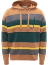 JW ANDERSON KNITTED STRIPED HOODIE