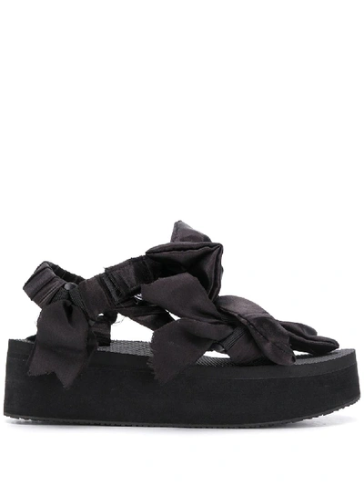 Arizona Love Bow-embellished Platform Sandals In Black