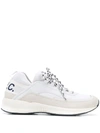 Apc Run Around Logo-tab Mesh And Suede Trainers In White