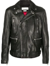 Alexander Mcqueen Slim-fit Zip-detailed Leather Biker Jacket In Black