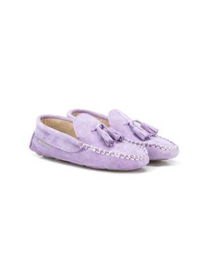 Babywalker Kids' Suede Tassel Moccasins In Purple