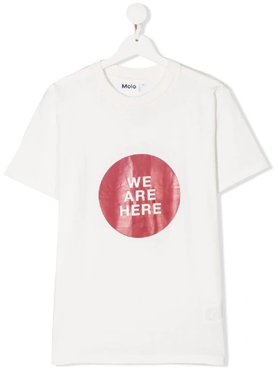 Molo Kids' Slogan-print T-shirt In White