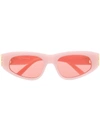 Balenciaga Bb0095s Rectangle-frame Sunglasses In Pink