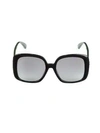 Gucci 56mm Rectangular Sunglasses In Black