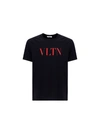 Valentino Logo-print Cotton-jersey T-shirt In Nero/vltn Rosso