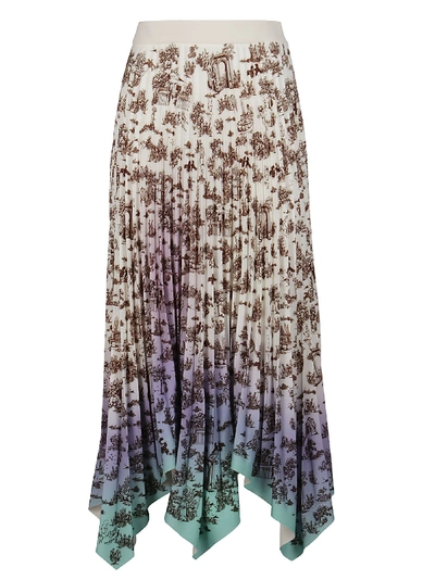 Ssheena Pleated Floral Print Skirt In Neutrals
