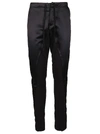 GREG LAUREN BLACK SLIM-FIT TRACK PANTS,11412912