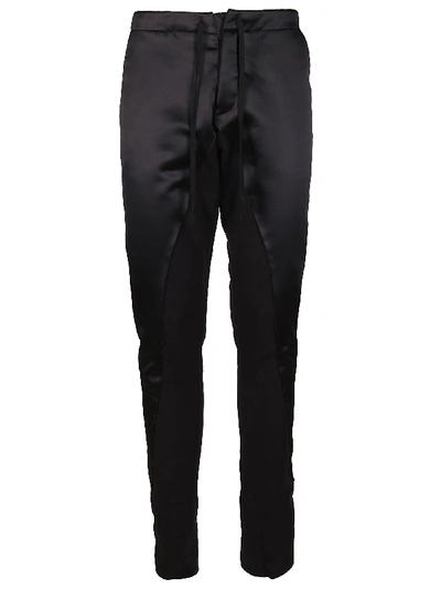 Greg Lauren Drawstring Slim-fit Trousers In Black