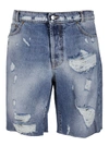 Buscemi Short Denim Pants In Washed Denim In Denim