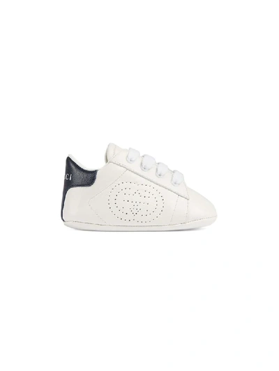 Gucci Babies' Ace Interlocking G 板鞋 In White