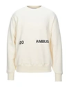 Ambush Off-white Logo Crewneck Sweatshirt In Ivory