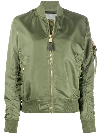 Alpha Industries Ma-1 Reversible Bomber Jacket In Green