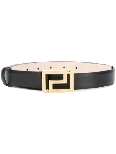 Versace Black Greca Leather Belt