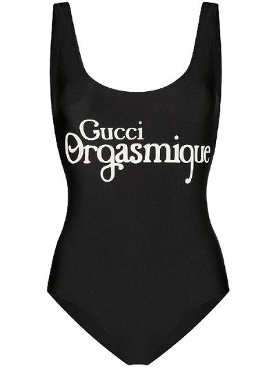 Gucci Orgasmique Print Swimsuit In Black