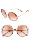 Dolce & Gabbana Plisse 52mm Round Sunglasses In Pink Gradient Pink