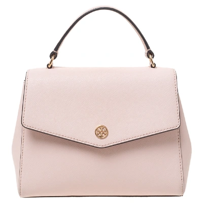 Pre-owned Tory Burch Powder Pink Leather Small Robinson Top Handle Bag