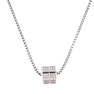 Pre-owned Chopard Diamond 18k White Gold Ice Cube Pendant Necklace