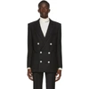 BALMAIN BALMAIN BLACK WOOL TWILL DOUBLE-BREASTED BLAZER