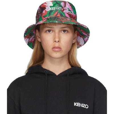 Kenzo Pink Vans Edition Floral Bucket Hat In Pink Floral