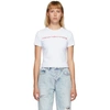 ALEXANDER WANG T REVERSIBLE WHITE SHRUNKEN LOGO T-SHIRT