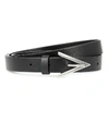 Bottega Veneta Black Leather Belt With Triangular Buckle In Black