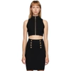 BALMAIN BLACK DIAMOND KNIT BUTTON TOP