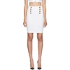 BALMAIN BALMAIN WHITE DIAMOND KNIT 6-BUTTON SKIRT