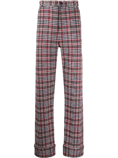 Marni Check Techno Jersey Pants In Brown