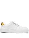 Versace Ilus Printed Leather Sneakers In White