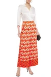 TEMPERLEY LONDON DRAGONFLY FLORAL-PRINT SATIN WIDE-LEG trousers,3074457345622940625