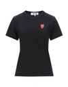 Comme Des Garçons Play Double Patch-logo Cotton T-shirt In Black