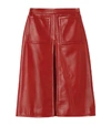 BURBERRY LEATHER FRONT-PLEAT MIDI SKIRT,15513157